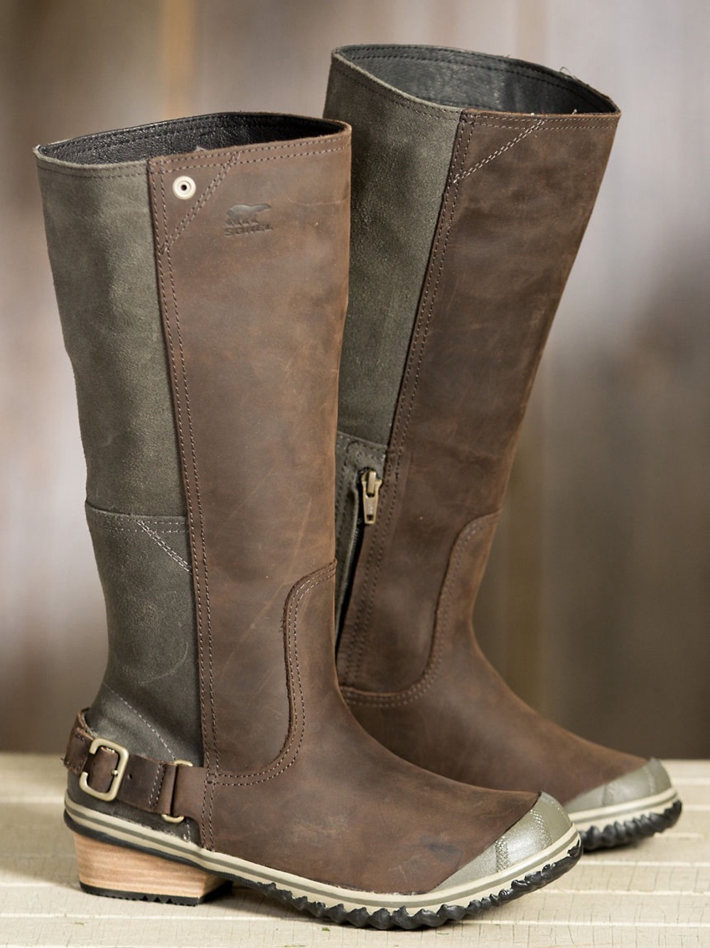 Sorel Slimboot Waterproof Leather Tall Boots Brown | Women’s Riding Boots sz 10